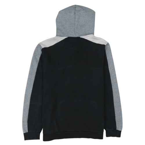 Puma Mens Grey Black Logo Hoodie Size L Pullover Fleece Sweatshirt