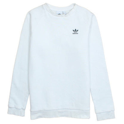 adidas Men’s White Crew Neck Pullover Sweatshirt Size S