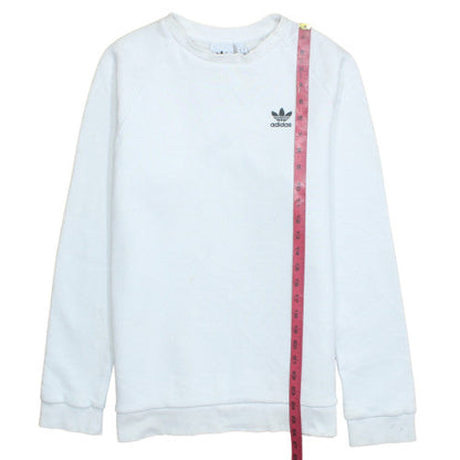adidas Men’s White Crew Neck Pullover Sweatshirt Size S