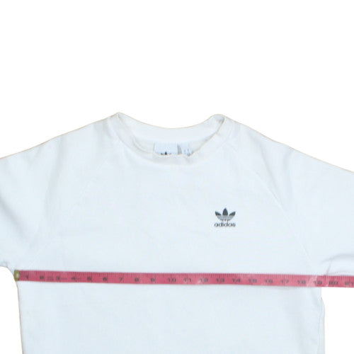 adidas Men’s White Crew Neck Pullover Sweatshirt Size S
