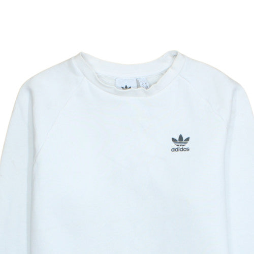 adidas Men’s White Crew Neck Pullover Sweatshirt Size S