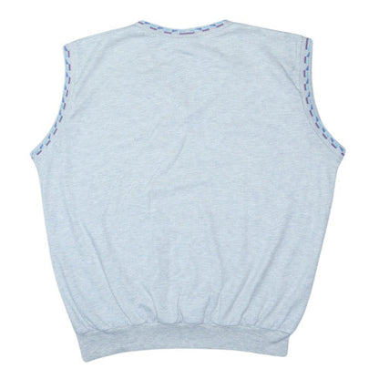 Lotto Women's Grey Sleeveless Geometric V-Neck Tank Top L