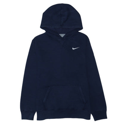 Nike Boys Navy Blue Pullover Hoodie XL 13-15 Years Cotton Blend Logo Hooded