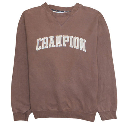 Champion Mens Brown Crew Neck Pullover Sweatshirt Size L