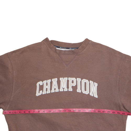 Champion Mens Brown Crew Neck Pullover Sweatshirt Size L