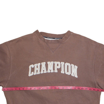 Champion Mens Brown Crew Neck Pullover Sweatshirt Size L
