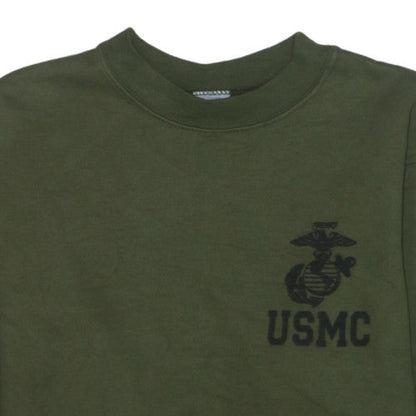 Campbellsville Mens Green USMC Pullover Sweatshirt Size S