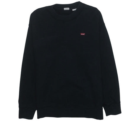 Levi's Men's Black Crew Neck Sweatshirt L Cotton Blend Classic Style
