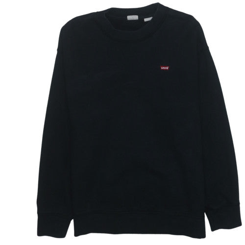 Levi's Men's Black Crew Neck Sweatshirt L Cotton Blend Classic Style