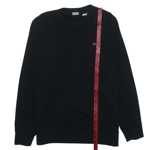 Levi's Men's Black Crew Neck Sweatshirt L Cotton Blend Classic Style