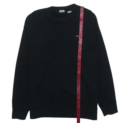 Levi's Men's Black Crew Neck Sweatshirt L Cotton Blend Classic Style