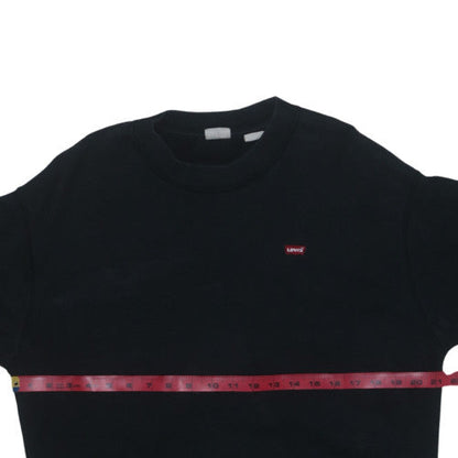 Levi's Men's Black Crew Neck Sweatshirt L Cotton Blend Classic Style