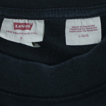 Levi's Men's Black Crew Neck Sweatshirt L Cotton Blend Classic Style
