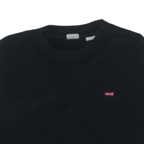 Levi's Men's Black Crew Neck Sweatshirt L Cotton Blend Classic Style