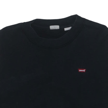 Levi's Men's Black Crew Neck Sweatshirt L Cotton Blend Classic Style