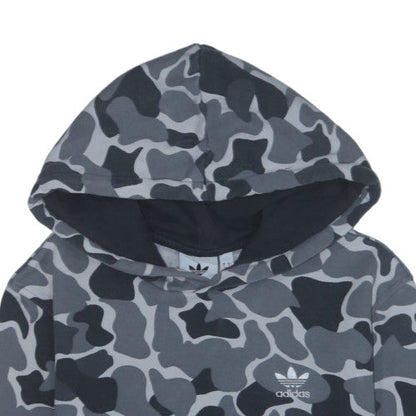 Adidas Men's Grey Camo Pullover Hoodie Sweatshirt Size S Classic Fit
