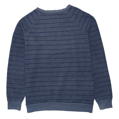 Quiksilver Mens Blue Striped Crew Neck Pullover Sweatshirt XL