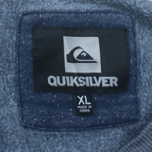 Quiksilver Mens Blue Striped Crew Neck Pullover Sweatshirt XL