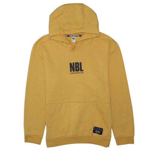NBL Men's Yellow Pullover Hoodie Size L Regular Fit Graphic Sportswear