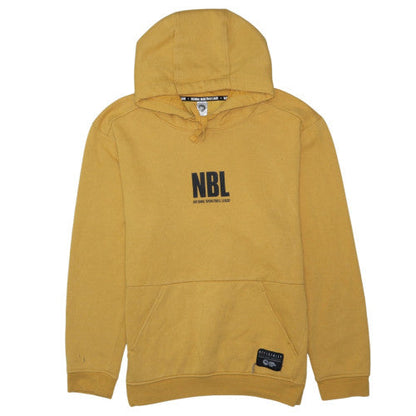 NBL Men's Yellow Pullover Hoodie Size L Regular Fit Graphic Sportswear