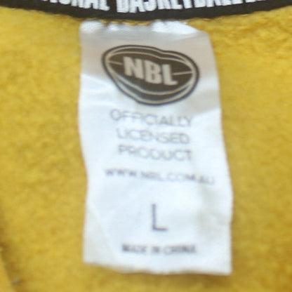 NBL Men's Yellow Pullover Hoodie Size L Regular Fit Graphic Sportswear