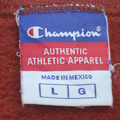 Champion Mens Red Crew Neck Pullover Sweatshirt Size L Classic Fit