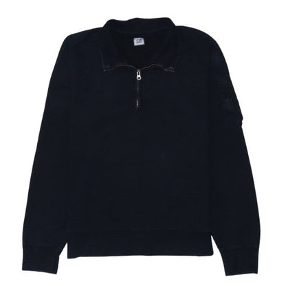 C.P. Company Men's Black XL Collared 1/2 Zip Cotton Sweatshirt