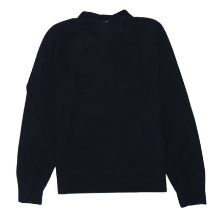 C.P. Company Men's Black XL Collared 1/2 Zip Cotton Sweatshirt