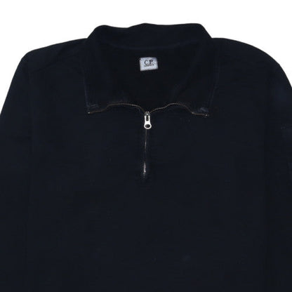 C.P. Company Men's Black XL Collared 1/2 Zip Cotton Sweatshirt
