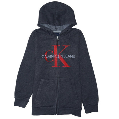 Calvin Klein Jeans Teens Grey Full Zip Logo Hoodie 14 Plus