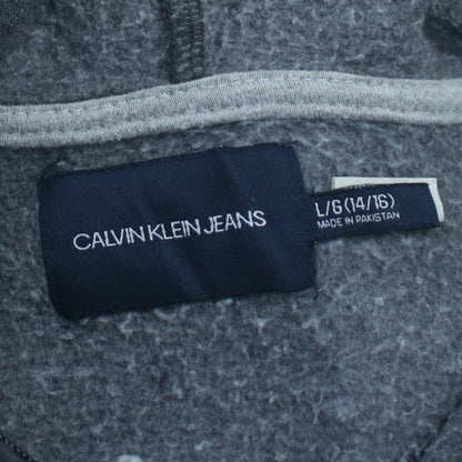 Calvin Klein Jeans Teens Grey Full Zip Logo Hoodie 14 Plus