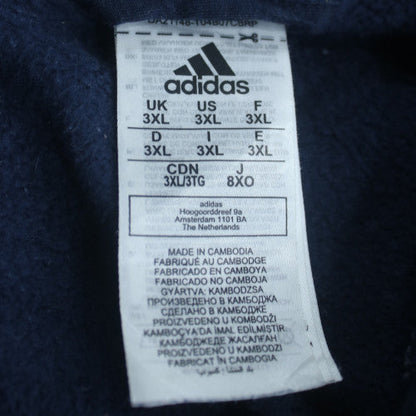 adidas Men's Blue 3XL Full Zip Hoodie Fleece Sportswear