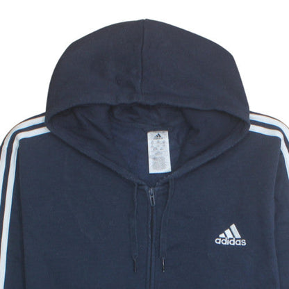 adidas Men's Blue 3XL Full Zip Hoodie Fleece Sportswear