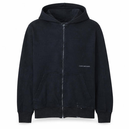 Calvin Klein Jeans Men's Black Full Zip Hoodie Size M Cotton Blend