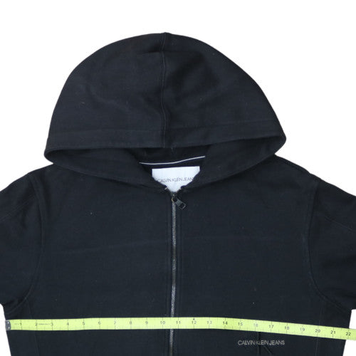 Calvin Klein Jeans Men's Black Full Zip Hoodie Size M Cotton Blend