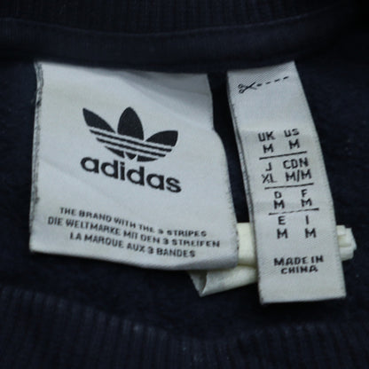 Adidas Men's Blue Grey Pullover Sweatshirt M Retro Graphic Logo Jumper