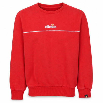 Ellesse Mens Red Crew Neck Sweatshirt Size S Logo Embroidered Pullover