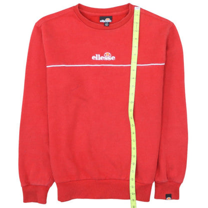 Ellesse Mens Red Crew Neck Sweatshirt Size S Logo Embroidered Pullover
