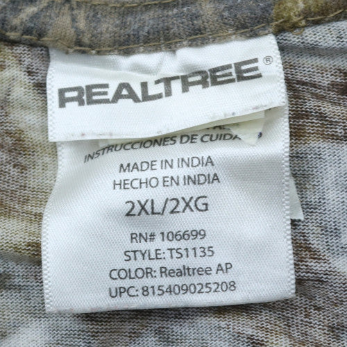 Realtree Men’s 2XL Camouflage Short Sleeve Crew Neck Cotton T-Shirt