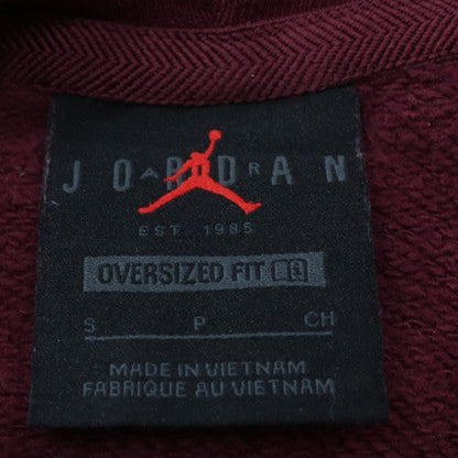 Nike Jordan Men's Red Pullover Hoodie Size S Oversized Fit Cotton