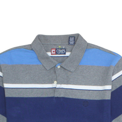Chaps Men's Multicoloured Striped Cotton Polo Shirt XL