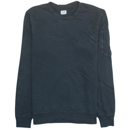 C.P. Company Men's Black Cotton Crew Neck Pullover Sweatshirt L
