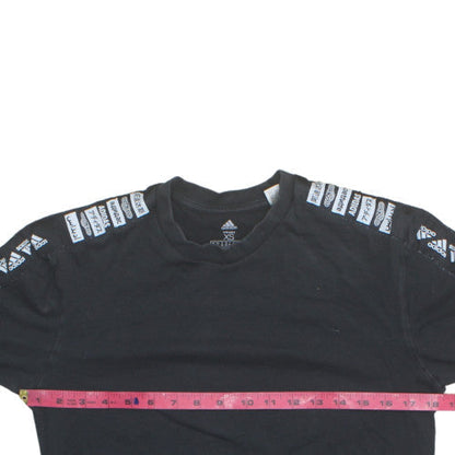 adidas Unisex Black XS Long Sleeve Logo Pullover Sweatshirt