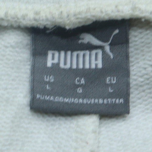 Puma Men's White Fleece Jogger Trousers L Regular Fit