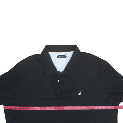 Nautica Men's Black 2XL Cotton Short Sleeve Polo Shirt