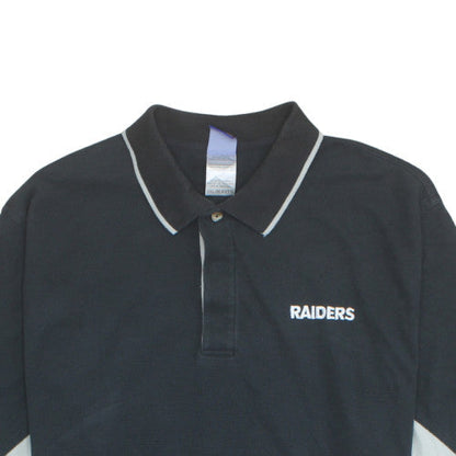 Reebok NFL Raiders Black Polo Shirt Men's 2XL Moisture Wicking