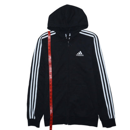 Adidas Mens Black Full Zip Hoodie Small Hooded Athletic Sweatshirt