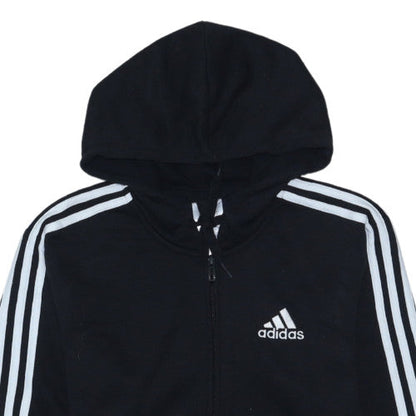 Adidas Mens Black Full Zip Hoodie Small Hooded Athletic Sweatshirt
