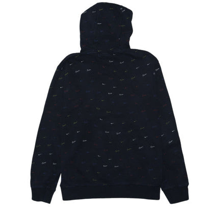 Nike Mens Black Pullover Hoodie L Logo Print Fleece Sweatshirt