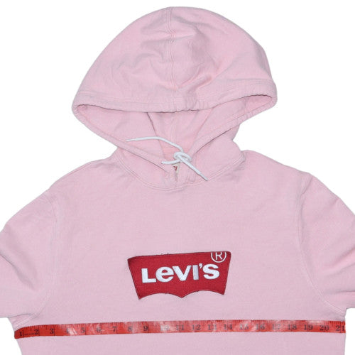 Levi's Women's Pink Pullover Hoodie Small Logo Cotton Sweatshirt